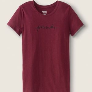 Pink script campus tee